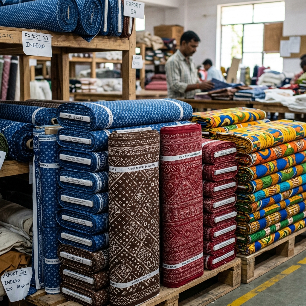 Shweshwe and wax print fabric for South Africa import from India